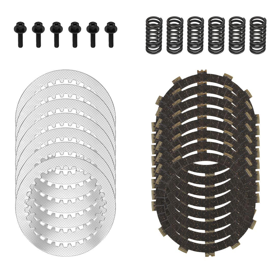 Heavy Duty Clutch Friction Steel Plates w/Spring Bolt For Yamaha YZ250 2002-2024