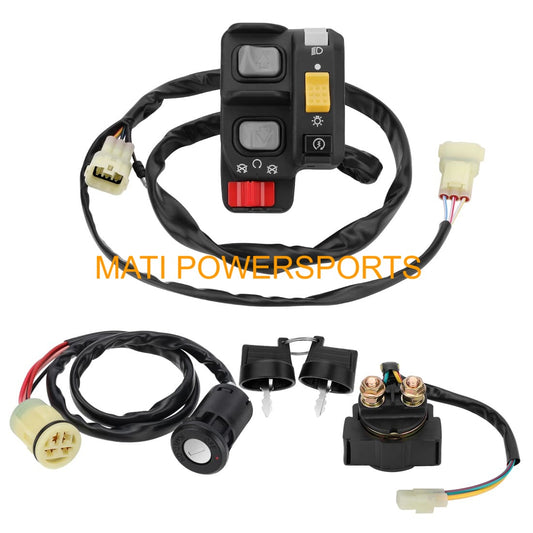 Handlebar & Key Starter & Relay Switch Kit for Honda Foreman 450 ES TRX450FE 1998-2004 Electric Shift