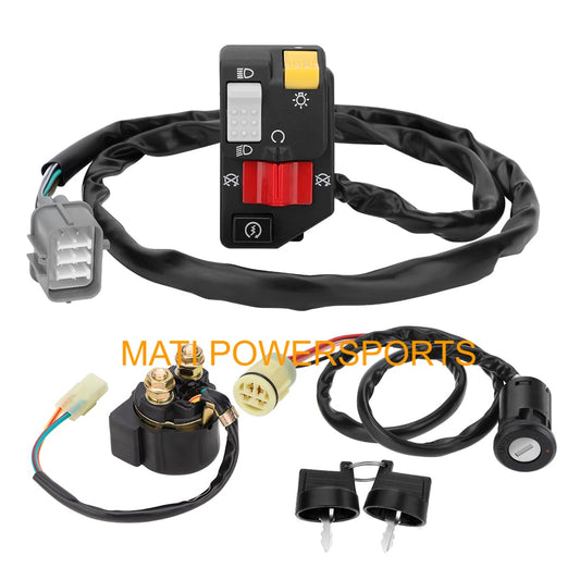 Handlebar & Key Starter & Relay Switch Kit for Honda Rancher 350 TRX350/FM 2000-2005 Manual Shift