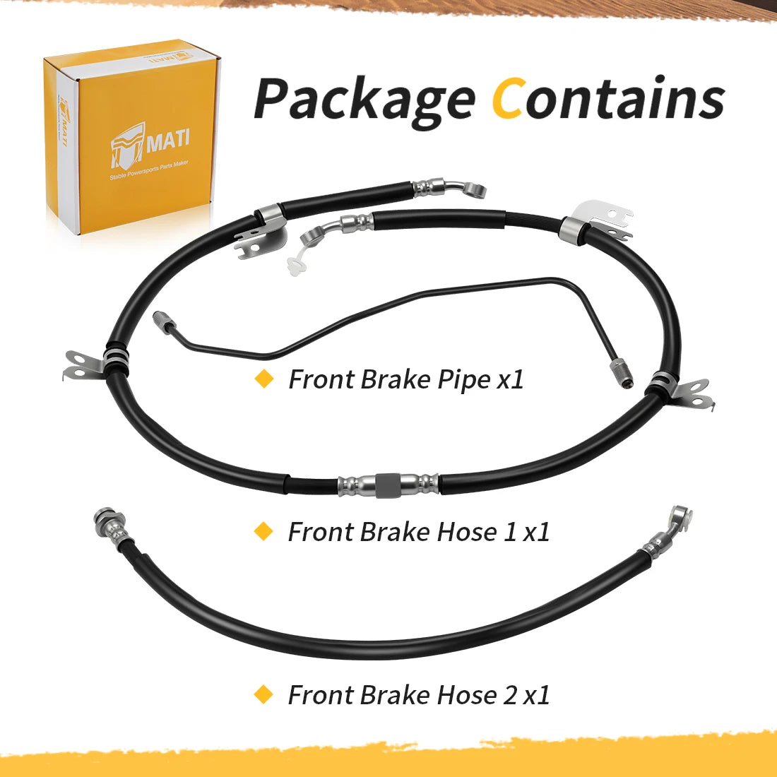 Front Brake Hose Line Kit For Yamaha YFM700 /K Kodiak Grizzly 700 14-25 2UD-F5872-01-00