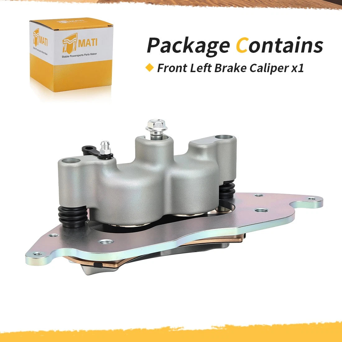 Front Left Brake Caliper & Sintered Pads For Polaris RZR PRO XP 4 2020-2025 1913467