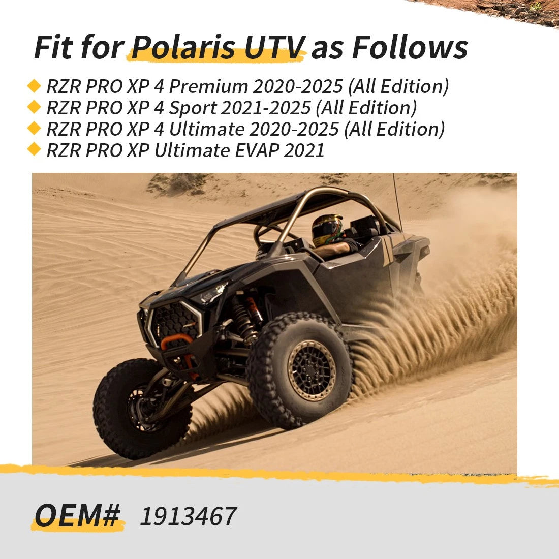 Front Left Brake Caliper & Sintered Pads For Polaris RZR PRO XP 4 2020-2025 1913467