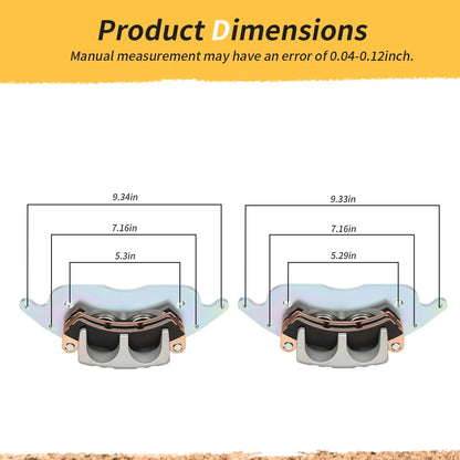 Front Left & Right Brake Caliper & Sintered Pads For Polaris RZR PRO XP 4 2020-2025 1913467 1913468