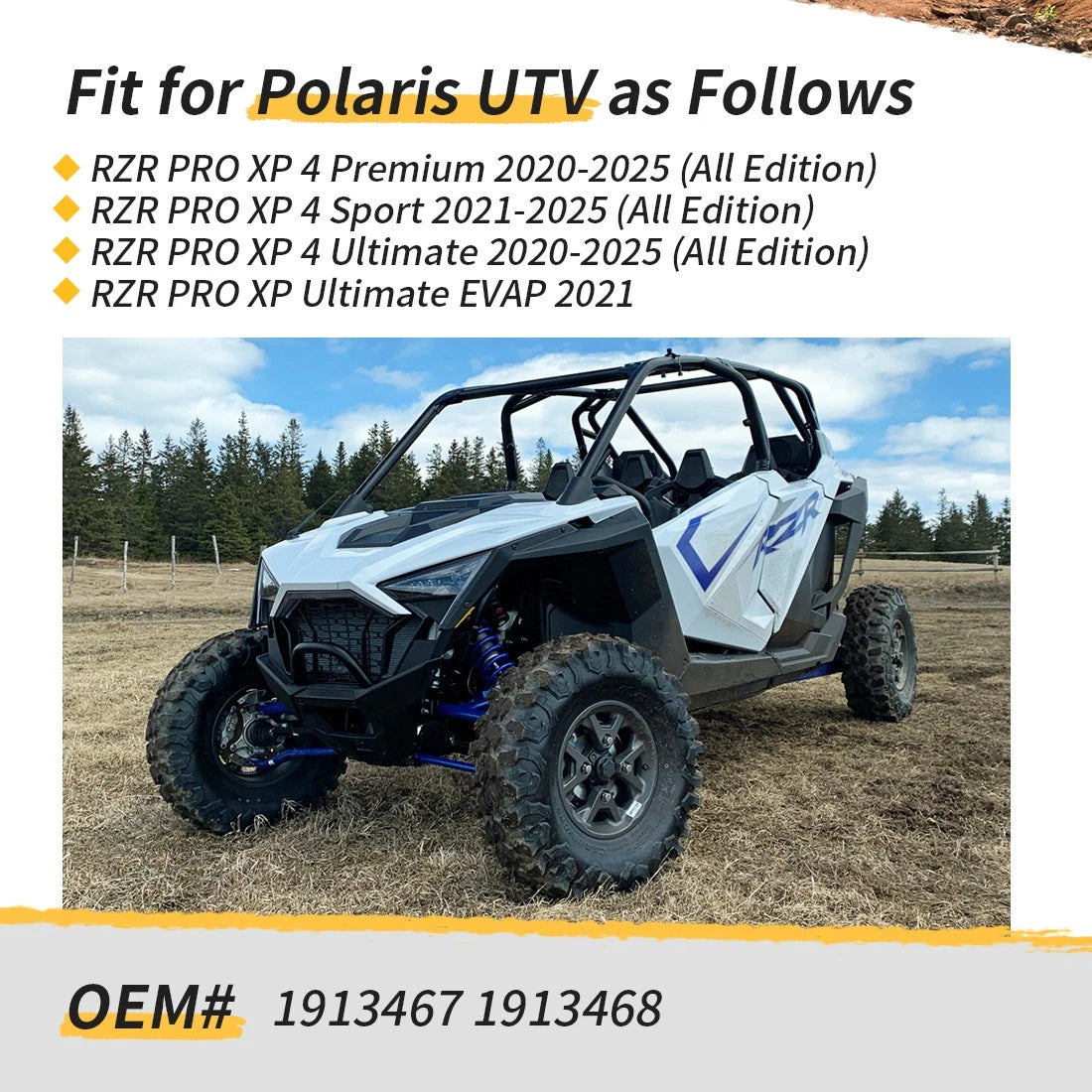 Front Left & Right Brake Caliper & Sintered Pads For Polaris RZR PRO XP 4 2020-2025 1913467 1913468