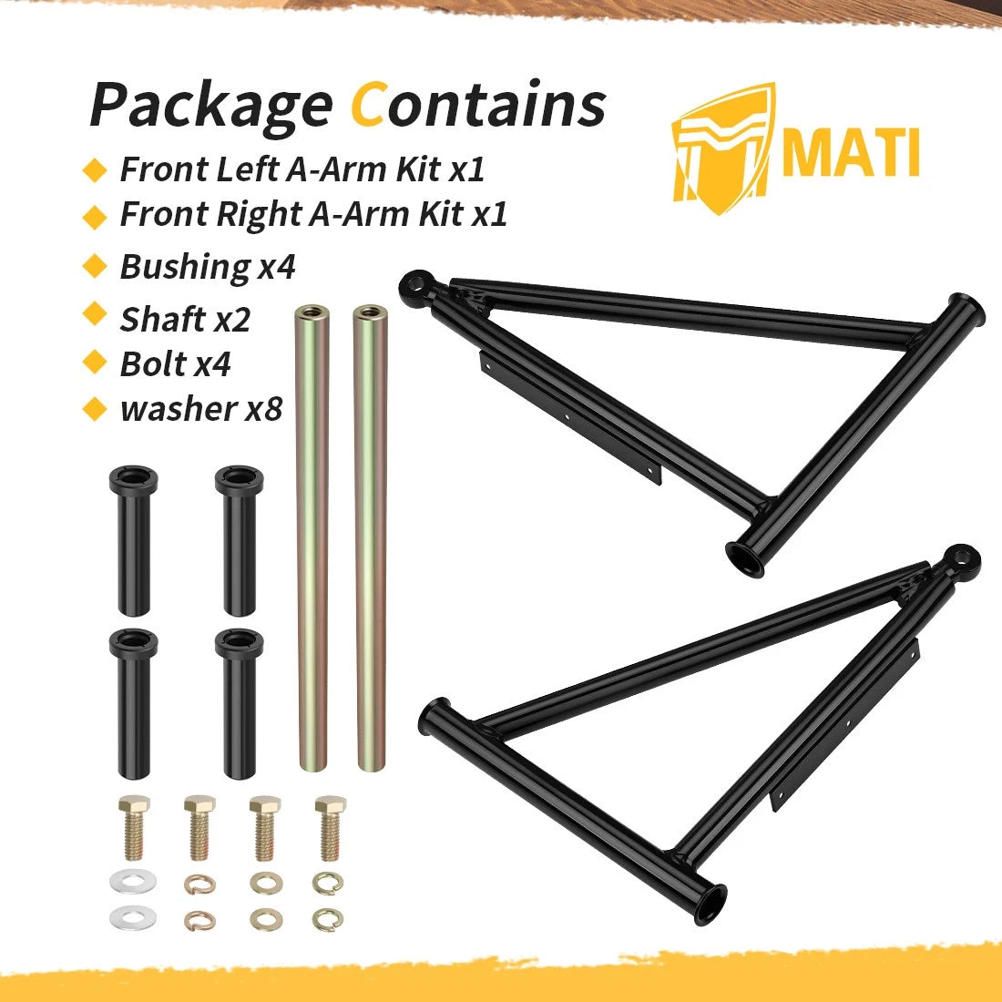 2202906 2202907 Front A-Arm w/ Bushing Shaft Kit For Polaris Sportsman 325 400 450 500 570 800 Hawkeye 400