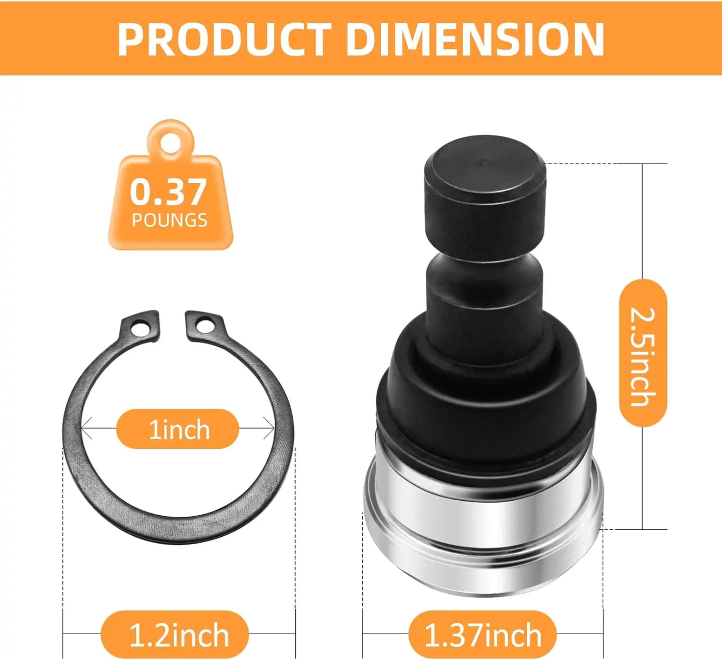 2Pcs Ball Joint for Polaris Big Boss Sportsman Ranger Scrambler Magnum Trail Boss Xplorer Xpedition ACE ATP, OEM 7061158 & 7080927 Mati Powersports