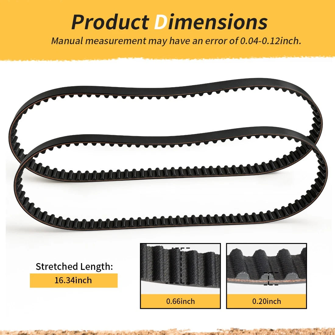 2PCS Cam Timing Belt For Honda GL1500 Gold Wing Valkyrie 1500 1988-2003 14401-MN5-004