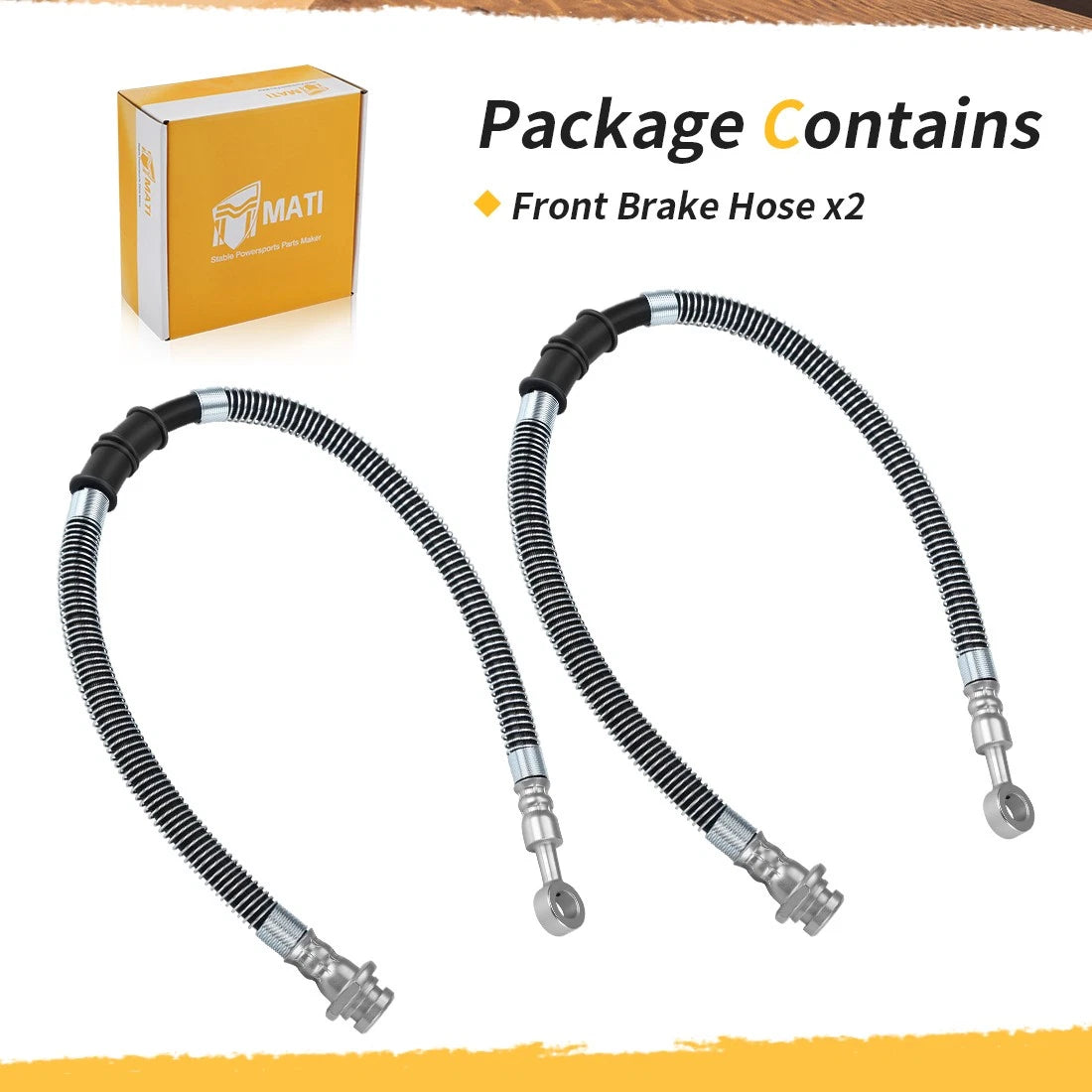 2Pcs Front Brake Hose For Yamaha Banshee YFZ350 1987-2006 3GG-25873-21-00