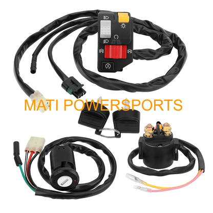 Handlebar Key Starter Relay Switch Kit for Honda TRX250EX Sportrax 2001-2005 35020-HN6-003