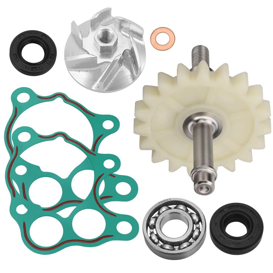 Water Pump Impeller & Shaft Gear & Gaskets Rebuild Kit For Honda CR500R 1986-2001 19240-ML3-000