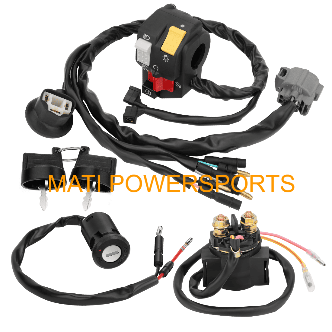 Handlebar Key Starter Relay Switch Kit for Honda TRX300EX 300EX Sportrax 300 1993-2006