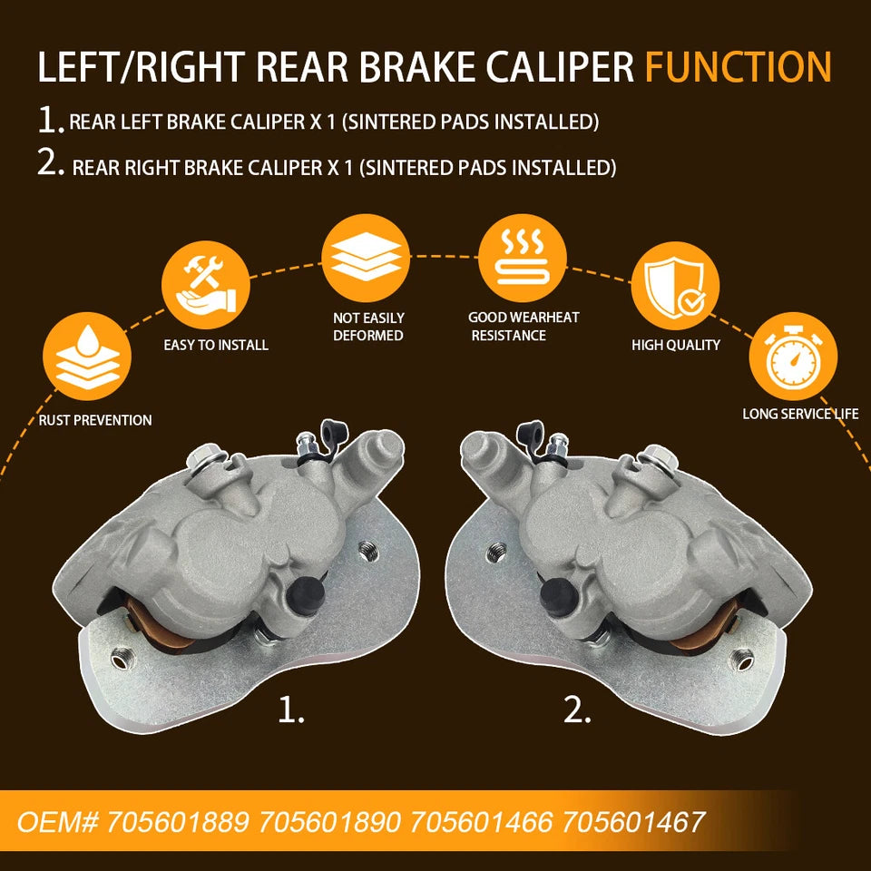Rear Brake Caliper With Pads For Can-Am Commander Defender Maverick Traxter 1000 2018-2023 705601889