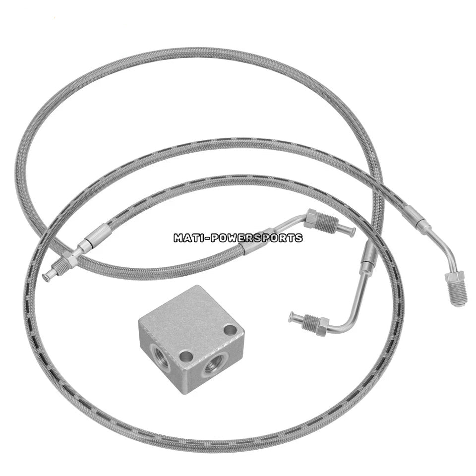 Rear Brake Hose Lines & Fitting Cross for Polaris 500 425 TM 650 2000-2004 7052293