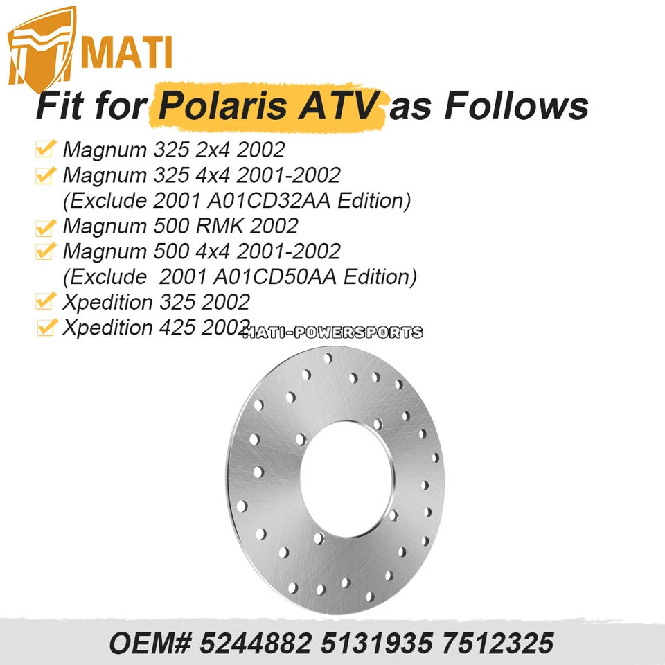 Rear Brake Disc Rotor for Polaris Magnum 325 330 500 ATP 330 500 Xpedition 325 425 5244882