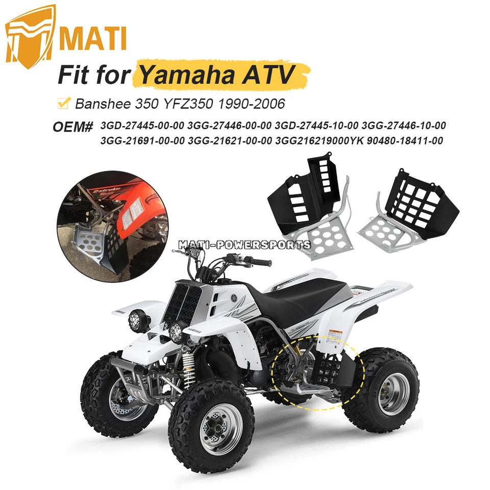 Left & Right Nerf Bars & Heel Guards Footrest For Yamaha Banshee 350 YFZ350 1990-2006 3GD-27445-00-00
