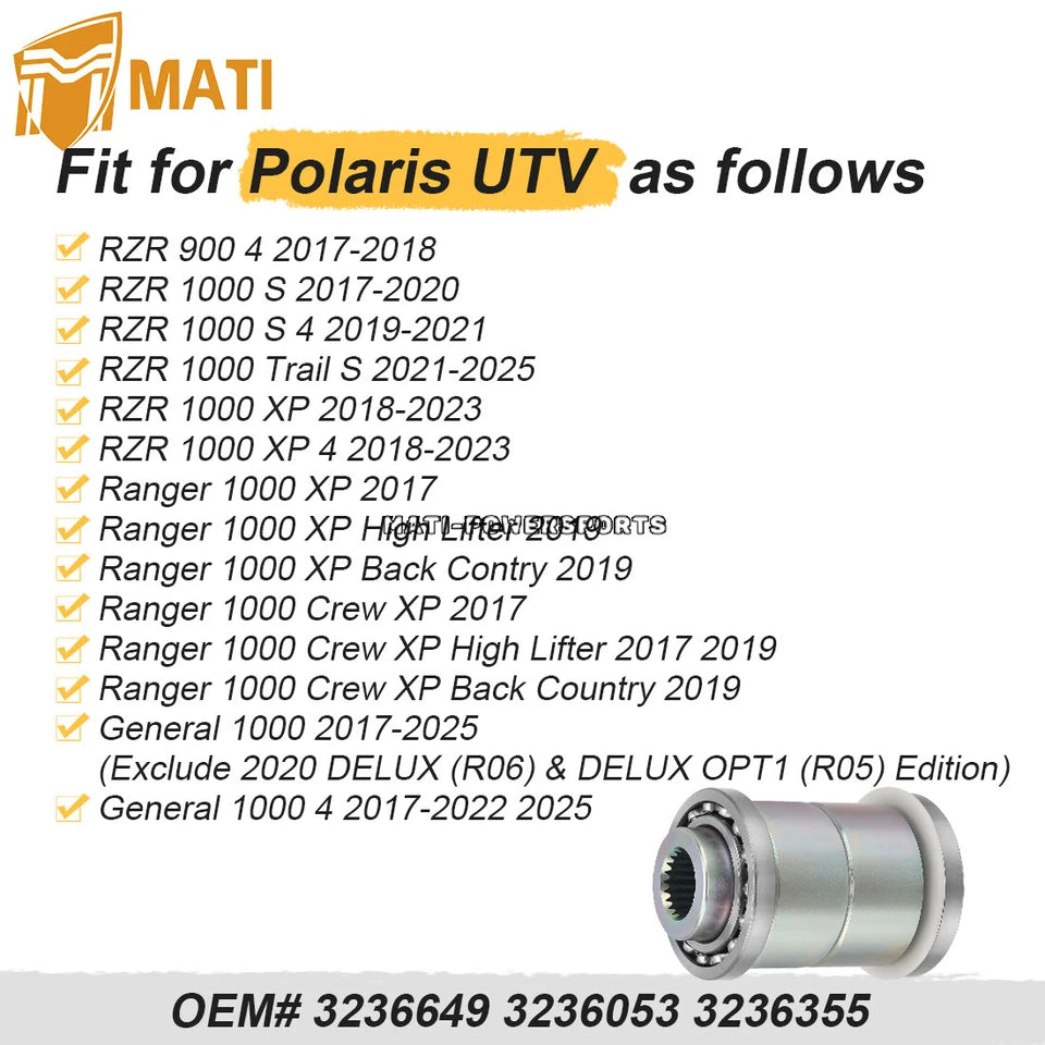 Front Differential Output Hub Assembly for Polaris RZR 900 4 1000 S/S 4 XP/ XP 4 Ranger 1000 XP/ Crew XP General 1000 2017-2025 3236649