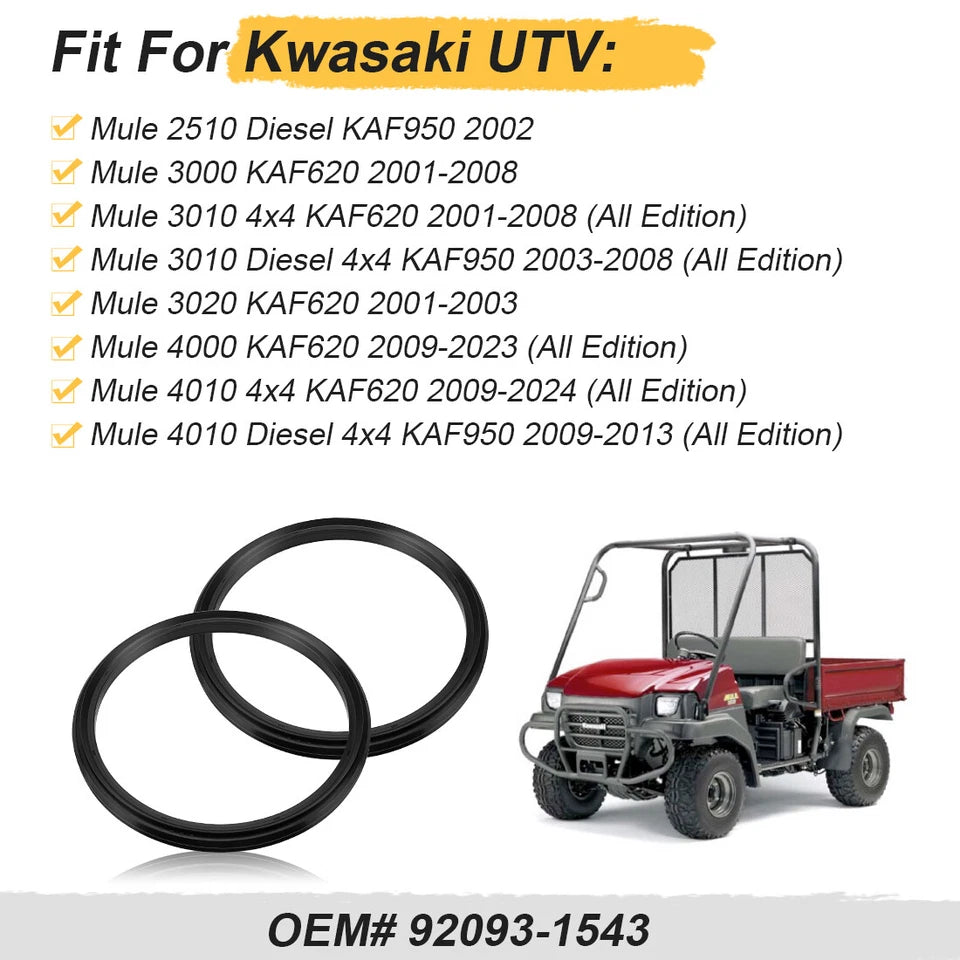 2Pcs Front/Rear Brake Drum Seal for Kawasaki KAF620 KAF950 92093-1543