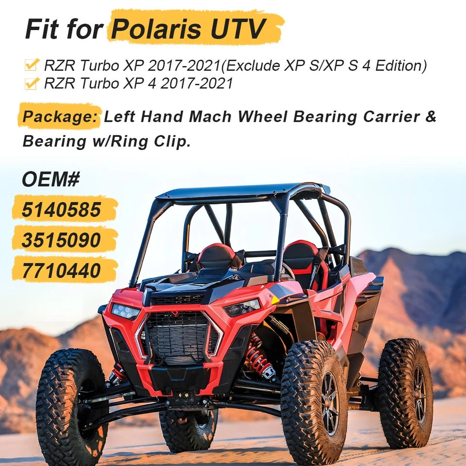 Rear Left Hand Mach Wheel Bearing Carrier & Bearing Set For Polaris RZR Turbo XP /XP 4 2017-2021 5140585
