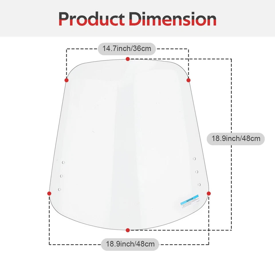 Scooter Windshield & Hardware For Yamaha Zuma 125 YW125 2009-2021 ABA-32S06-00-00