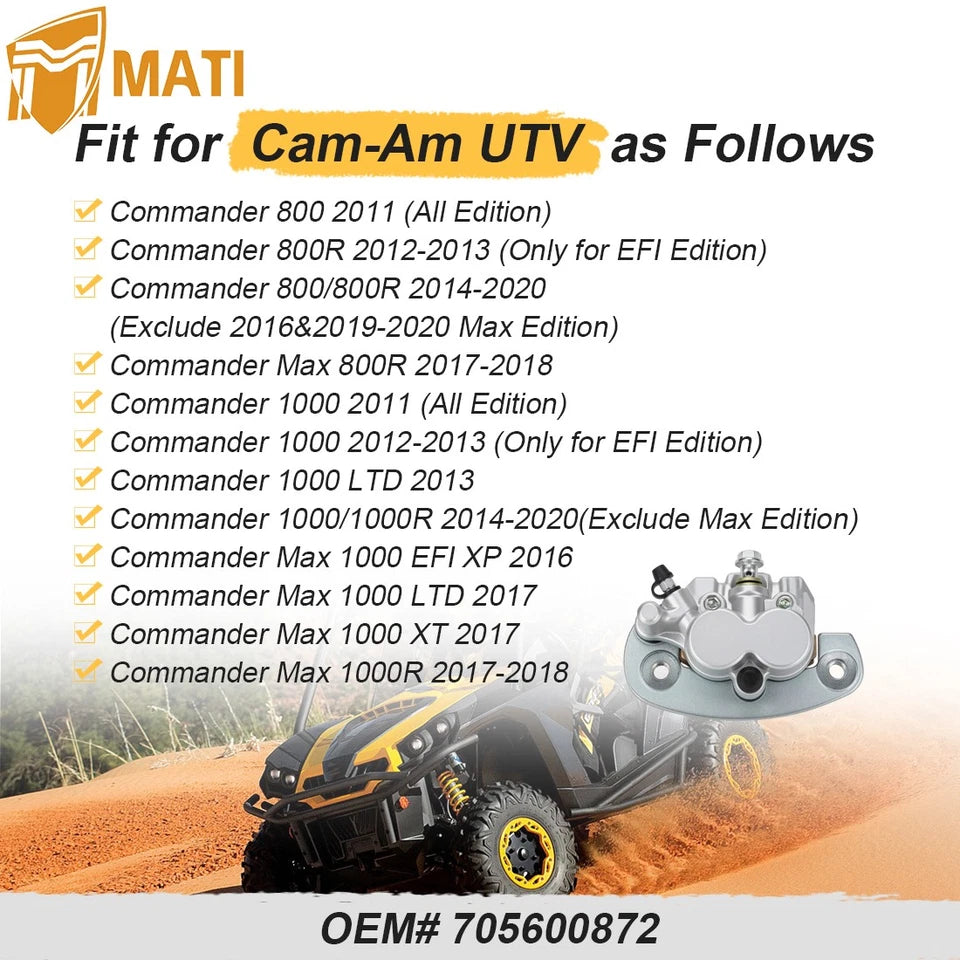 Rear Right Brake Caliper For Can-Am Commander (MAX) 800/800R 1000R 1000 LTD/XT 705600872