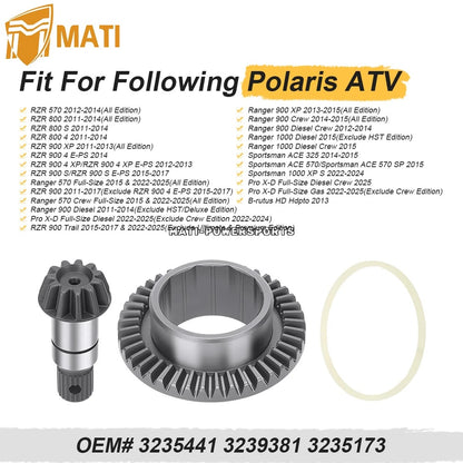Front Differential Ring & Pinion Gear Set For Polaris Ranger Sportsman RZR 325 570 800 900 1000 2011-2025 3235441