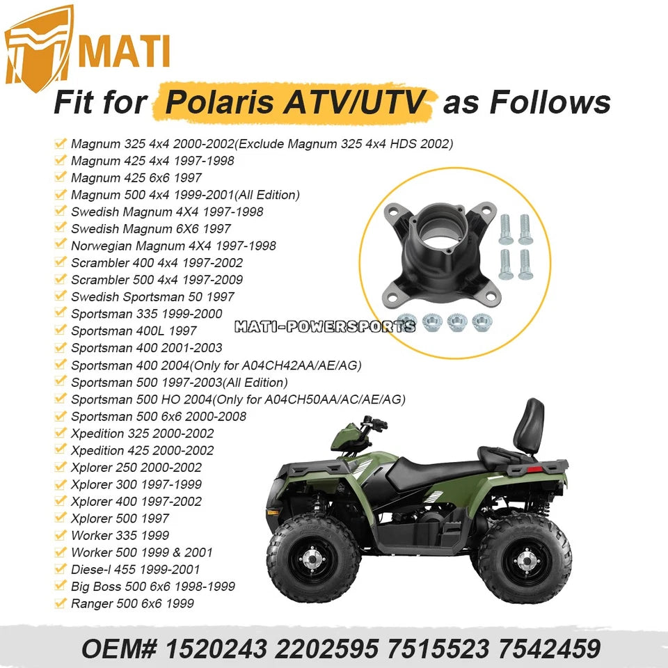 Front Left/Right Wheel Hub for Polaris Sportsman 400 500 Xplorer 250 300 400 500 Magnum 325 425 500