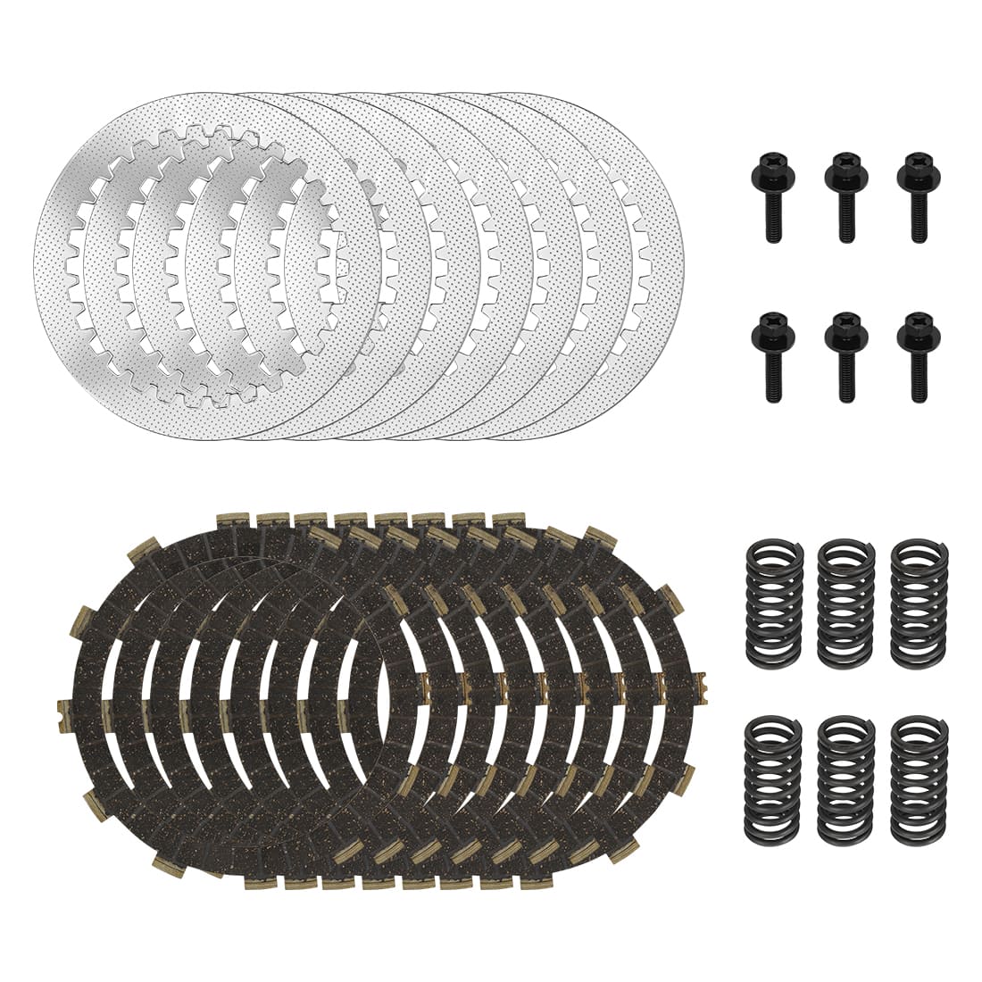 Heavy Duty Clutch Friction Steel Plates w/Spring Bolt For Yamaha YZ250 2002-2024