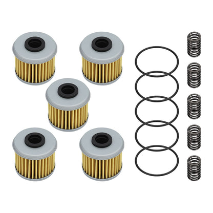 5PCS Oil Filter With O-Ring Spring For Honda CRF150R CRF250 CRF450 TRX450R/ER 2002-2024 15412-MEN-671