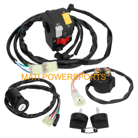 Handlebar Key Starter Relay Switch Kit for Honda Recon 250 TRX250TM 2007-2020 Manual Shift