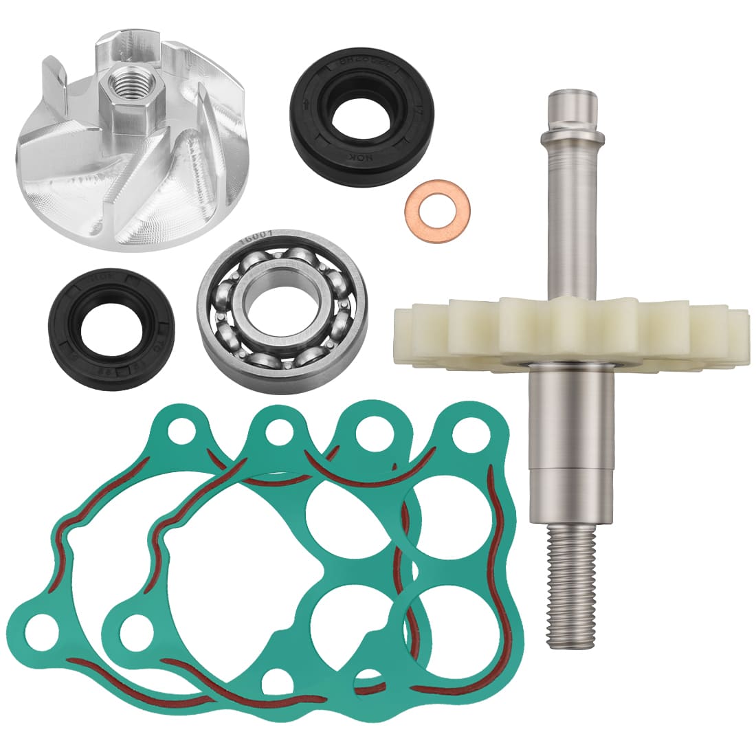 Water Pump Impeller & Shaft Gear & Gaskets Rebuild Kit For Honda CR500R 1986-2001 19240-ML3-000