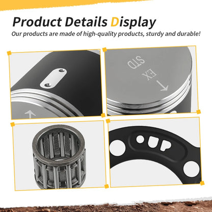 52.5mm Piston & Piston Ring Kit & Engine Gasket Set For Kawasaki KX100 14-21 KX112 22-24 13001-0759