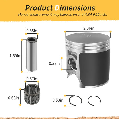 52.5mm Piston & Piston Ring Kit & Engine Gasket Set For Kawasaki KX100 14-21 KX112 22-24 13001-0759