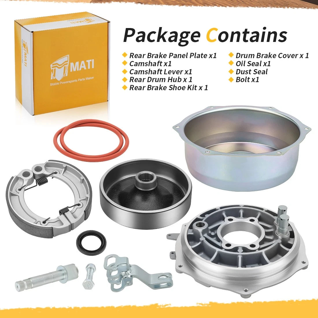 Rear Brake Plate Cover Drum Hub Seal Kit For Yamaha YFM250 YFM350 YFM400 A/F 5VH-F5321-01-00