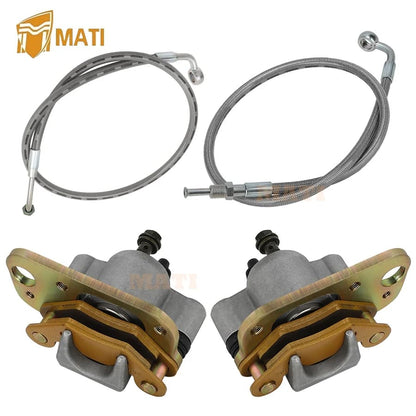 Front Brake Calipers & Hose Lines For Polaris Scrambler 500 Trail Blazer 250 330 Trail Boss 330 2005-2009 1910868 1910839 1910412