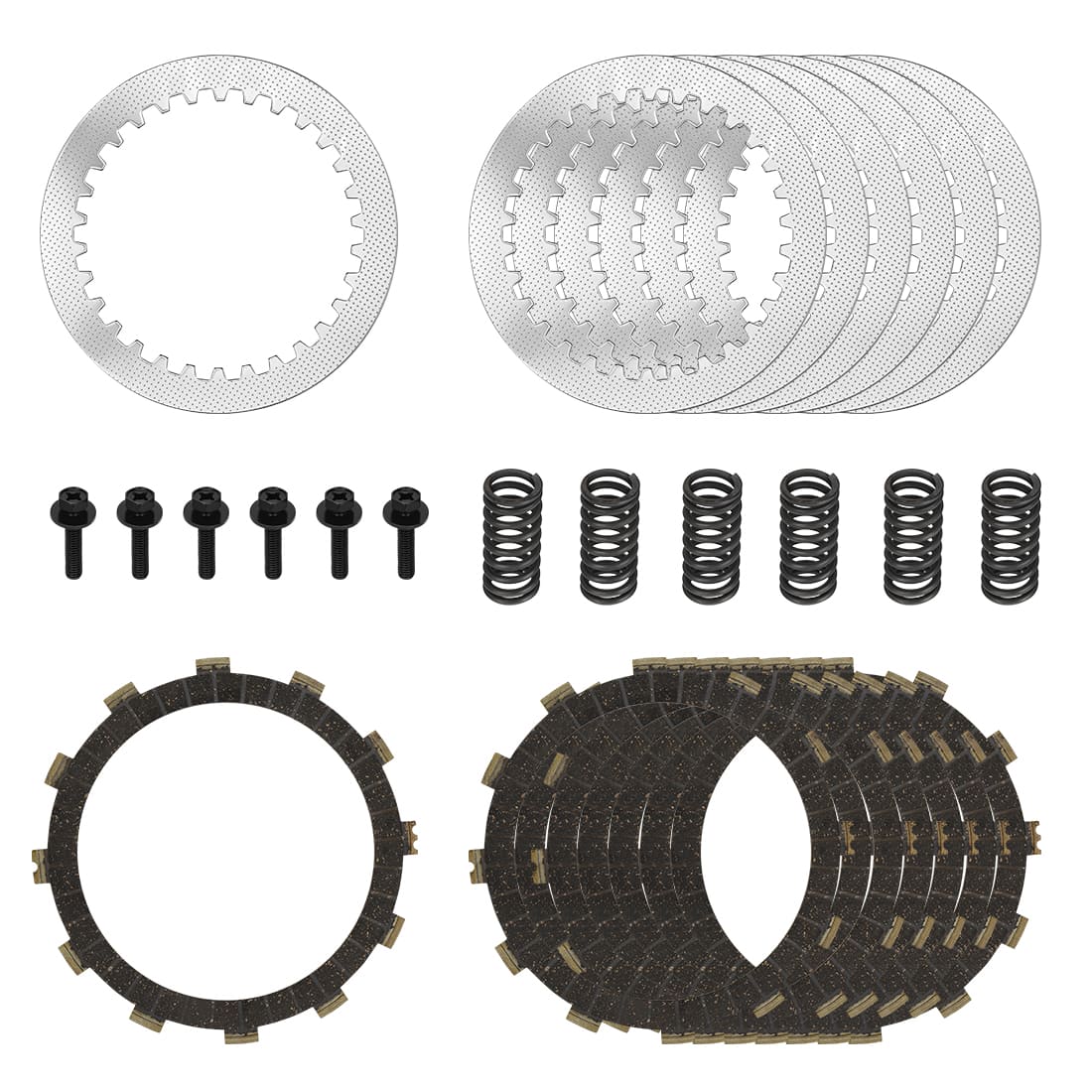 Heavy Duty Clutch Friction Steel Plates w/Spring Bolt For Yamaha YZ250 2002-2024