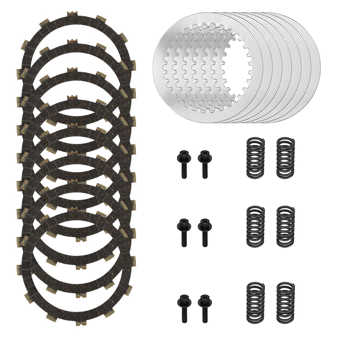 Heavy Duty Clutch Friction Steel Plates w/Spring Bolt For Yamaha YZ250 2002-2024