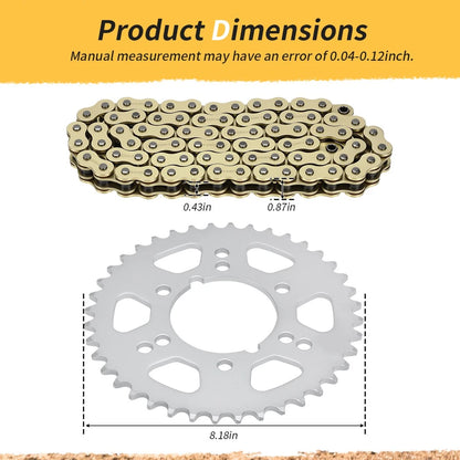 78 Links X-Ring Drive Chain & Sprocket Kit For Polaris Trail Blazer 330 2008-2013