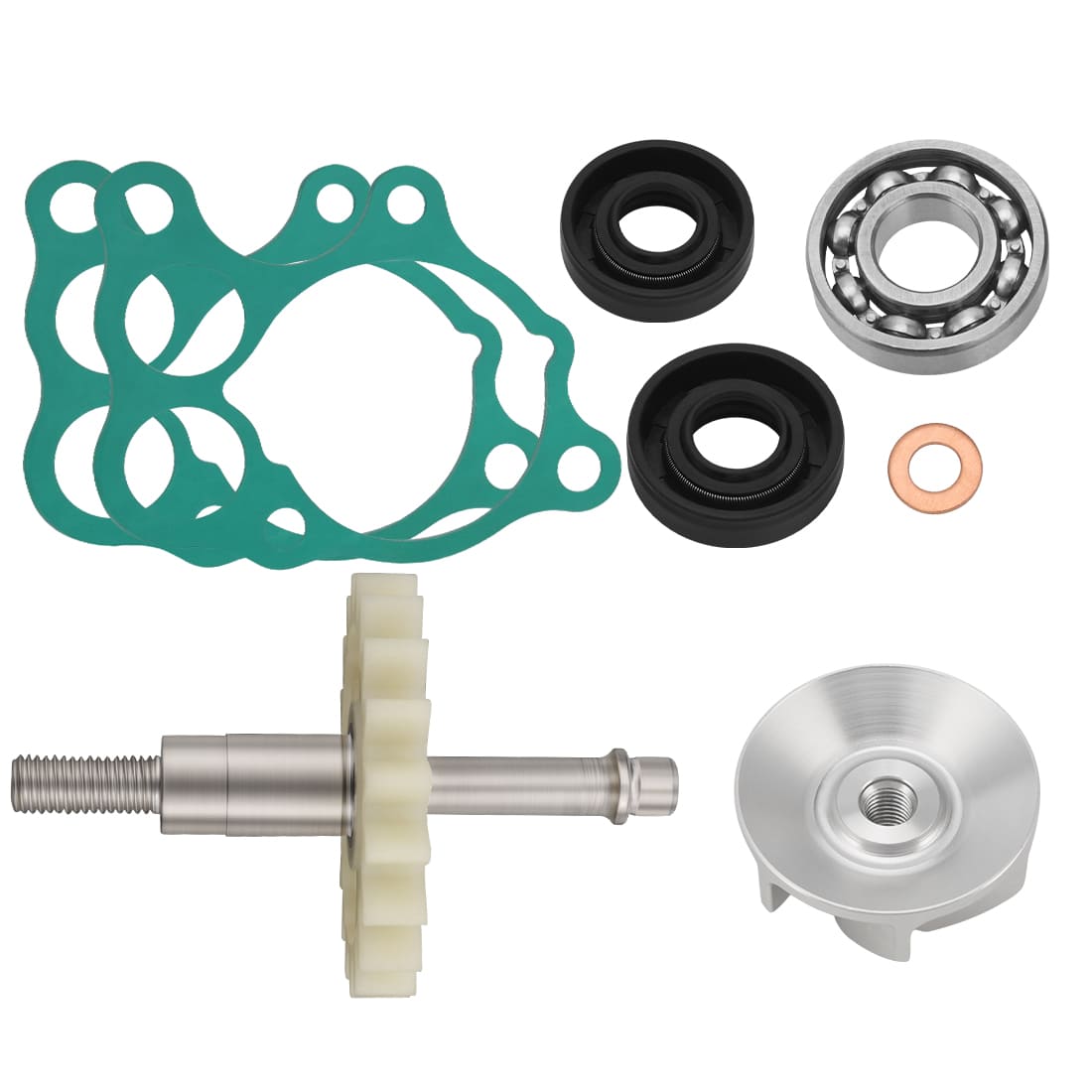 Water Pump Impeller & Shaft Gear & Gaskets Rebuild Kit For Honda CR500R 1986-2001 19240-ML3-000