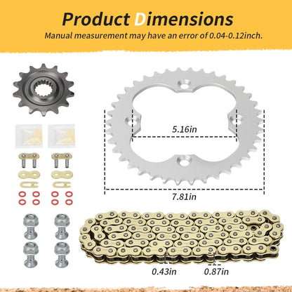 94L X-Ring Drive Chain & Drive Sprocket Assembly For Honda TRX450R 2004-2005
