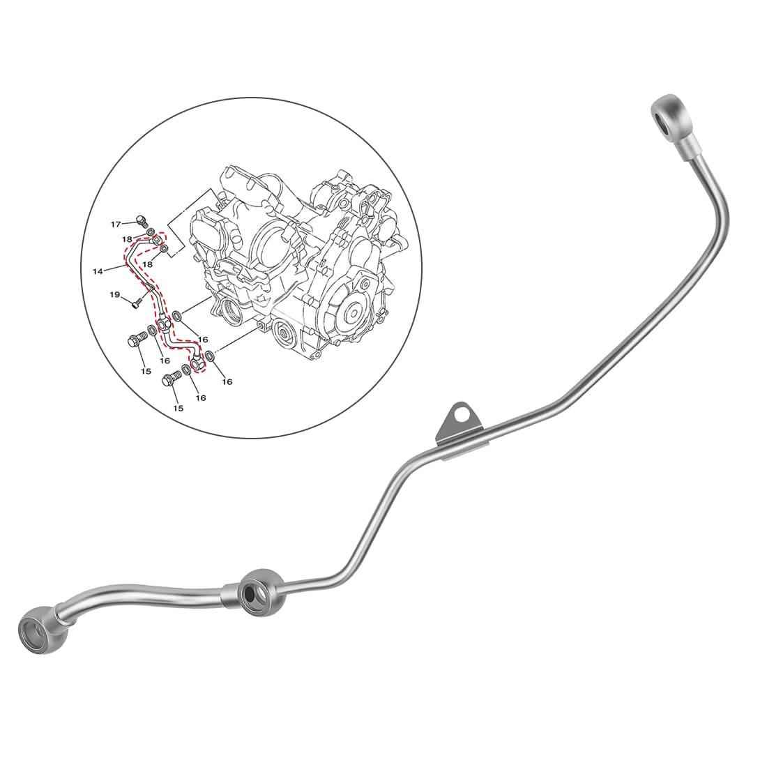 Cylinder Pipe Delivery For Yamaha Grizzly Rhino Viking Kodiak 550 700 YFM550 YFM700 YXR700F YXM700 YXC700 YFM700K 2007-2024 3B4-13171-00-00