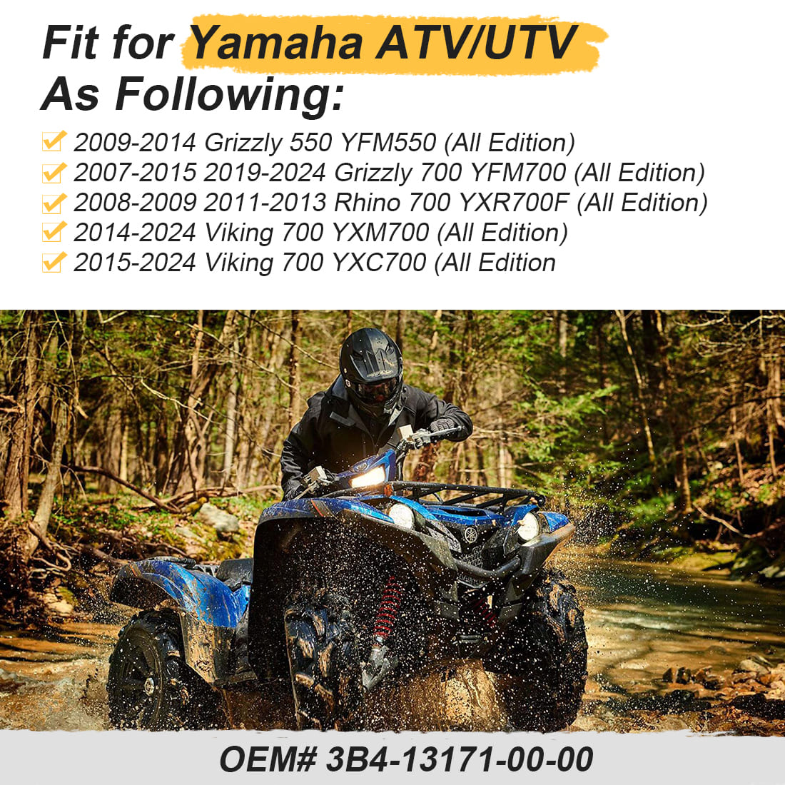 Cylinder Pipe Delivery For Yamaha Grizzly Rhino Viking Kodiak 550 700 YFM550 YFM700 YXR700F YXM700 YXC700 YFM700K 2007-2024 3B4-13171-00-00