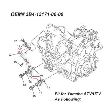 Cylinder Pipe Delivery For Yamaha Grizzly Rhino Viking Kodiak 550 700 YFM550 YFM700 YXR700F YXM700 YXC700 YFM700K 2007-2024 3B4-13171-00-00