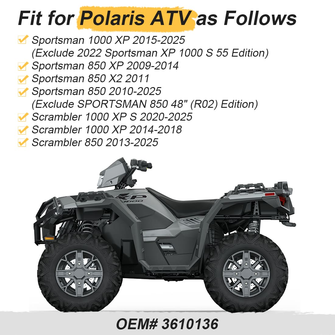 Water Pump Seal Kit For Polaris Sportsman Scrambler 850 1000 XP 2009-2025 3610136