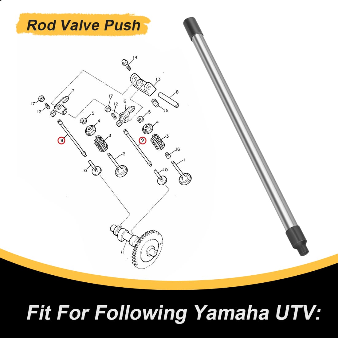 Rod valve Push For Yamha G2 G5 G8 G11 G14 A 1989-1996 J38-12154-00-00