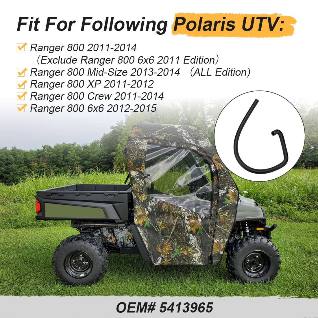 Breather Hose For Polaris Ranger 800 Crew XP 6x6 2011-2015 5413965