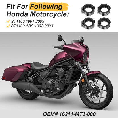 4Pcs Carburetor Intake Manifold Boots For Honda ST1100 ABS 1991-2003 16211-MT3-000
