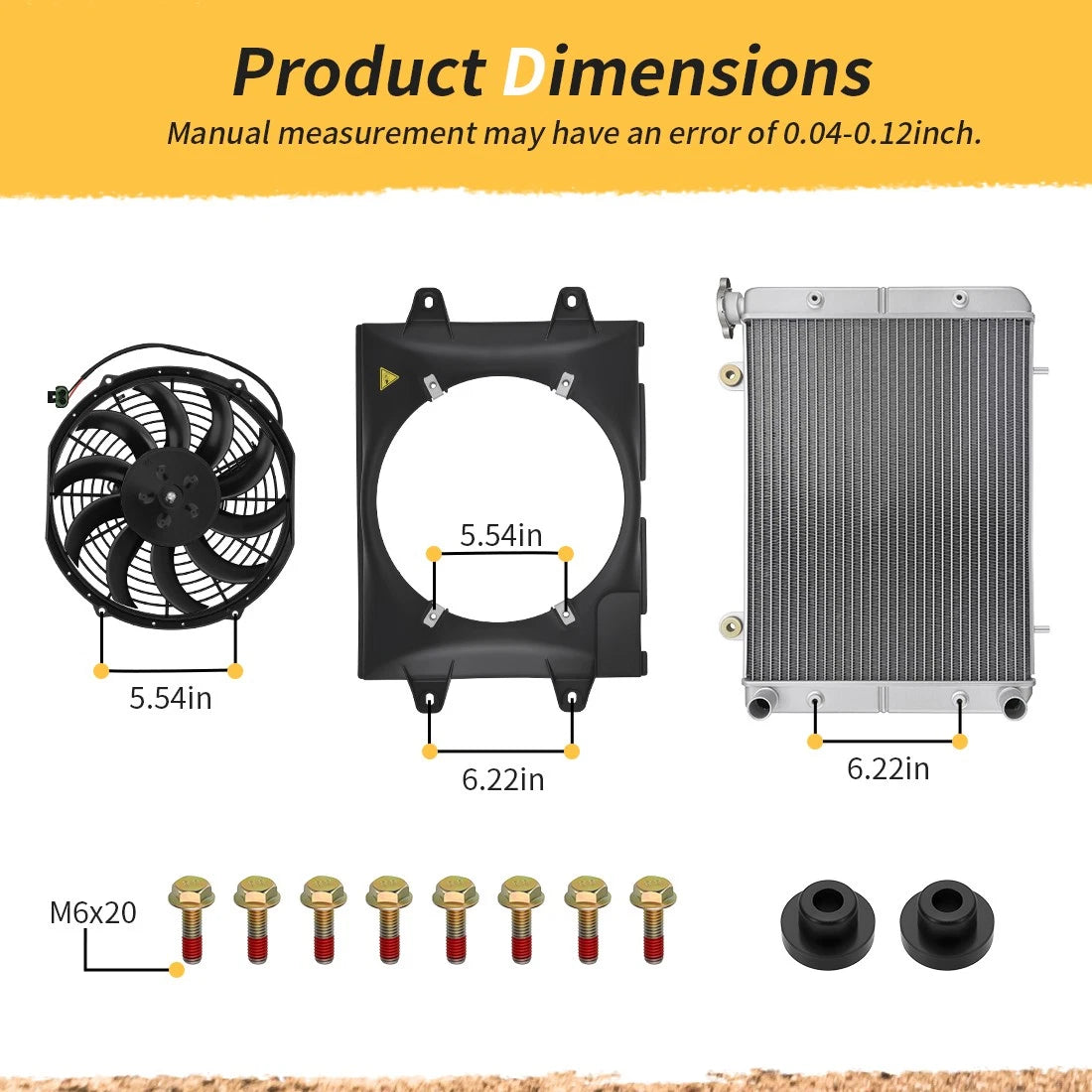 1240528 2410865 5436852 Aluminum Radiator Fan With Shroud Assembly For Polaris Ranger 400 500 570