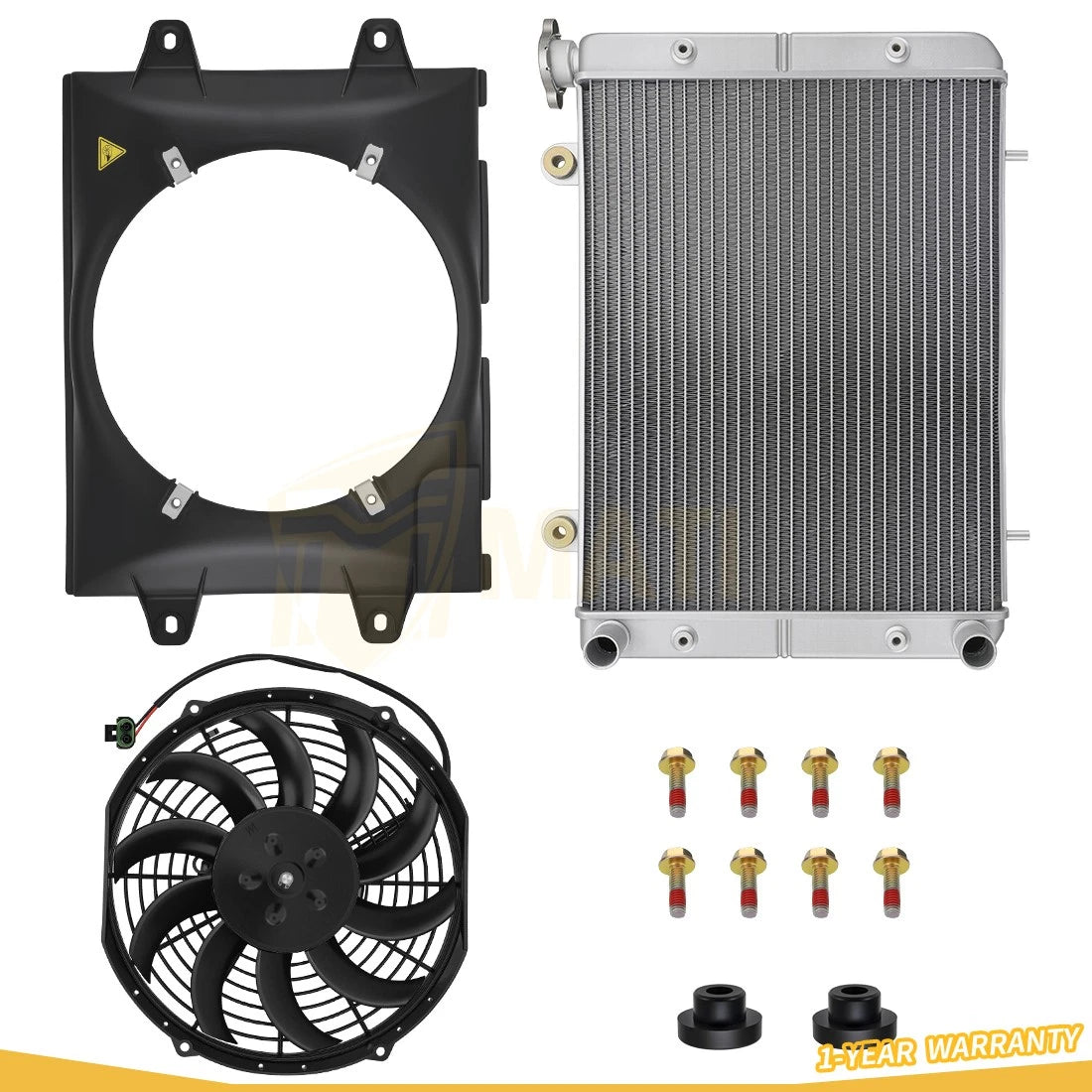 1240528 2410865 5436852 Aluminum Radiator Fan With Shroud Assembly For Polaris Ranger 400 500 570