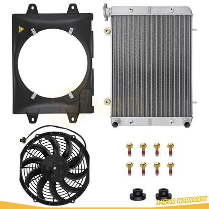 1240528 2410865 5436852 Aluminum Radiator Fan With Shroud Assembly For Polaris Ranger 400 500 570