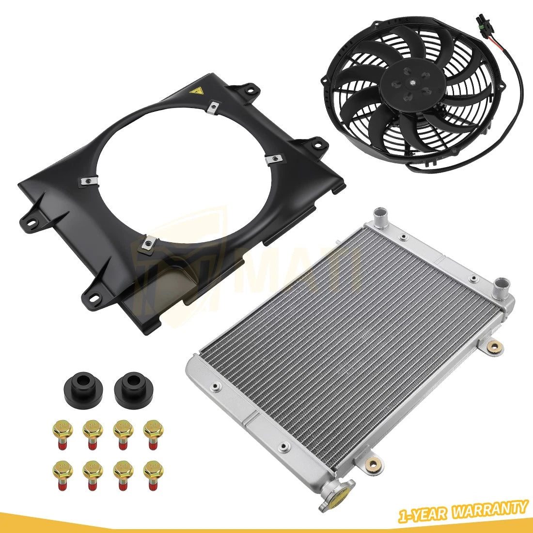 1240528 2410865 5436852 Aluminum Radiator Fan With Shroud Assembly For Polaris Ranger 400 500 570